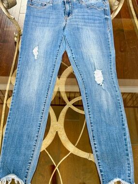Kensie Women's Light Blue Distressed Skinny Jeans